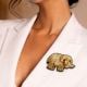 Handmade Jewelry Unisex Golden Elephant Brooch